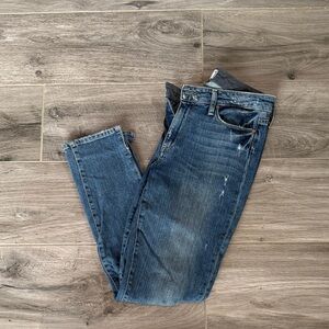 Paige Classic Blue Distressed Skinny Jeans